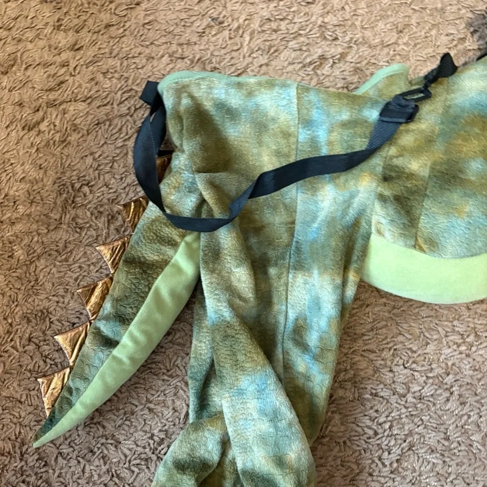 Green Dinosaur Costume Ride On Plush 3D Halloween Kids
